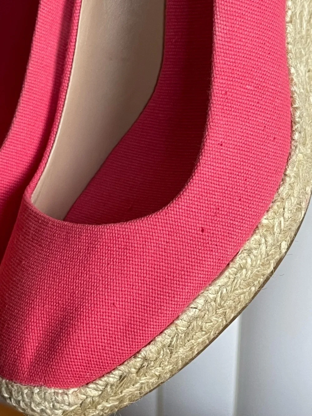 J.Crew Seville Canvas Espadrille Wedge Salmon Pink Size 7.5 - Picture 15 of 16